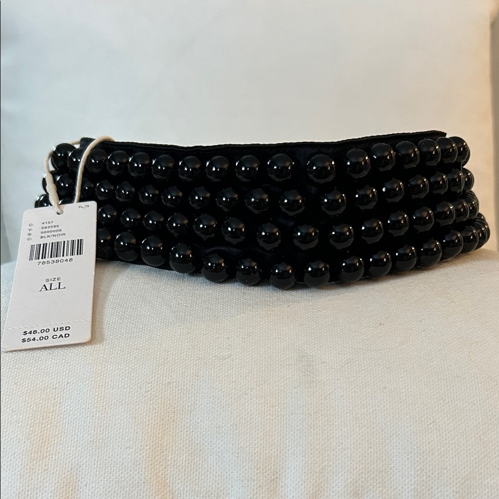 Black satin and beaded neck choker by Anthropology and Maeve